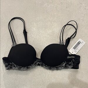 NWT Mario Jo padded push up Black Lace Bra